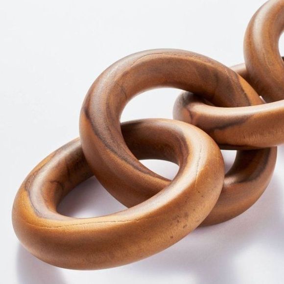 THRESHOLD Studio McGee Decorative Teak Wood Chain Figurine - Picture 4 of 6